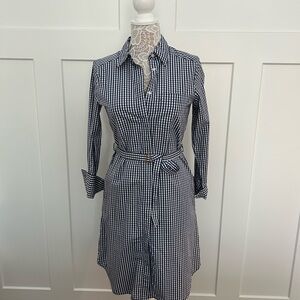 Calvin Klein, size 2, blue plaid shirt dress